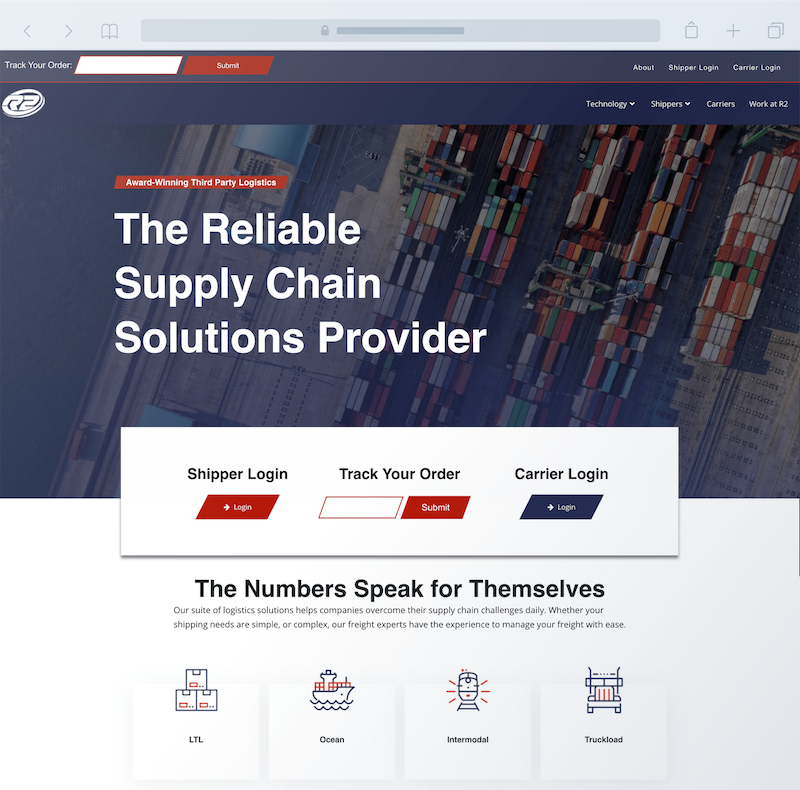 Lazarus-Charleston_Portfolio-R2-Logistics_web_design
